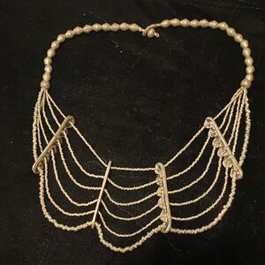 Custume aged silver necklace